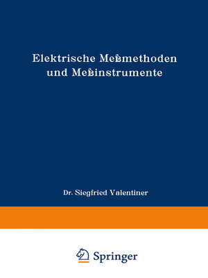 cover image of Elektrische Meßmethoden und Meßinstrumente